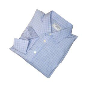 Charles Tyrwhitt 100% Cotton Blue, Black and Cream Check Dress Shirt Size 19/37